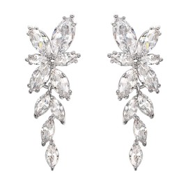 EVER FAITH Women's Earrings in Marquise Cut with Zirconia Elegant Crystal Earrings Clear Silver Tone, Cubic Zirconia