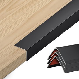 Orechic 4PCS 36" Black Metal Corner Protector, Peel and Stick Aluminum Corner Guards L molding Tile Trim, Suit for Wall Door Frame Cabinet Baseboard Decor, Size 36in x 1.6in (Pack of 4)