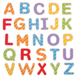Bigjigs Toys Educational Wooden Magnetic Letters - Uppercase