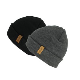 Craftman Acrylic Soft Warm Winter Daily use Outdoor Regular Beanie hat for Men and Women for Hike Travel and Fieldwork 2pack(Black/Heather Charcoal)