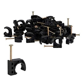 Highcraft JHOOK34-50 Half Clamp J-Hook with Nail for Pex Tubing Pipe Support, 3/4 in. Black (50 Pack)