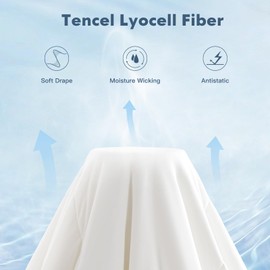 EASELAND King Tencel Cooling Comforter for Hot Sleepers - Double-Sided Lightweight and Breathable Fabric for Night Sweats - All Season Cooling Blanket Machine Washable（108x90in, Withe）