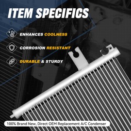 Auto Dynasty Air Conditioning A/C Condenser Compatible with 1998-2002 Nissan Frontier Xentra, Aluminum AC Condenser Replacement DPI 3001, NI3030106