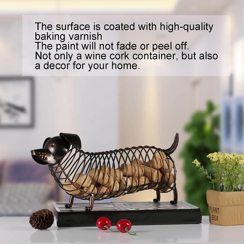 Cyrank Metal Wine Cork Holder, Dachshund Shape Cute Dog Cork
