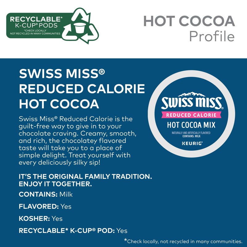 Swiss Miss Reduced Calorie Hot Cocoa, 60 Count (6 Packs