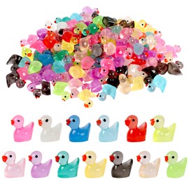 110pcs Luminous Mini Resin Animals Mini Resin Animals Set Duck for Garden Home Dollhouse Aquarium Landscape Décor (110pcs-duck)