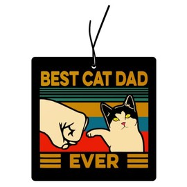 2x Best Cat Dad Duftbaum Auto lustig Katze, Auto Duftspender, Duftbaum Auto tuning, car air freshener, Duftanhänger Auto, Duftbaum Set Auto