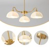 Fulesi Mid Century 3 Light Sputnik Chandelier White Dome Glass