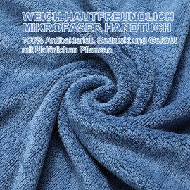 ZYXBBD Fitness Handtuch I Sporthandtuch Fitnessstudio - rutschfest Gym Handtuch mit Fixierung und Reißverschluss Tasche I Mikrofaser Handtuch XL (Grey+Indigo, 80 x 40 cm)