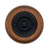 Modern Living Round Wireless Doorbell in Mahogany and Black -