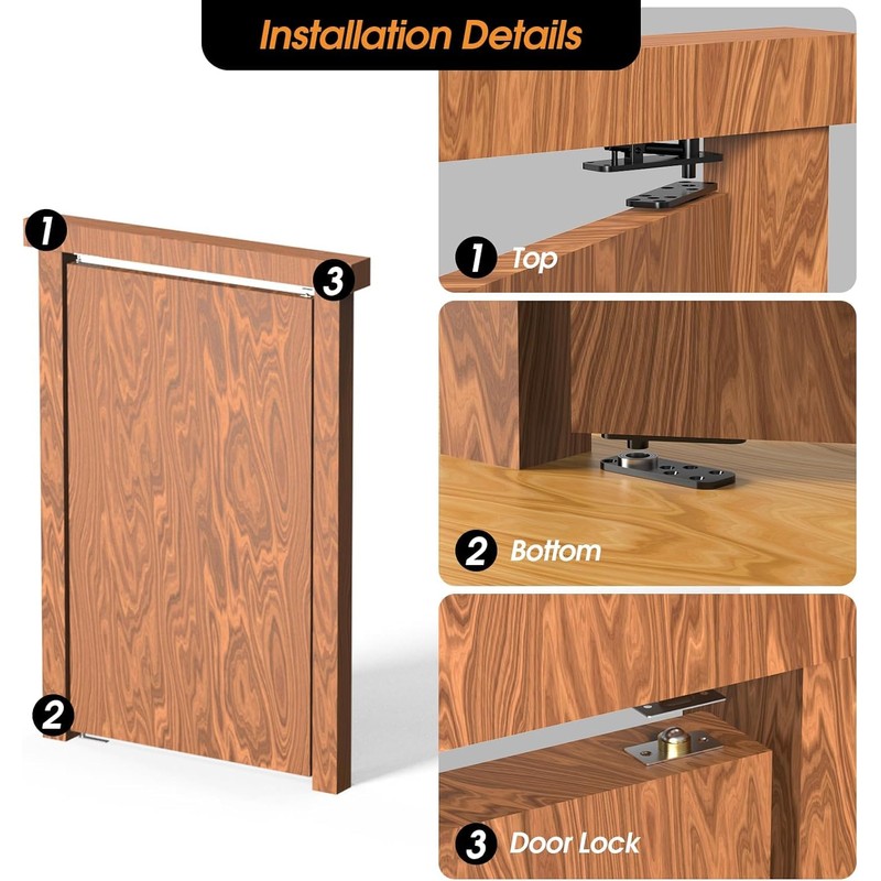 Hidden Door Hinge, Pivot Hinge - 570LBS Load-Bearing Heavy Duty