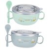 COLLBATH Stainless Steel Bowl Double Layer Insulated Rice Bowl Handle