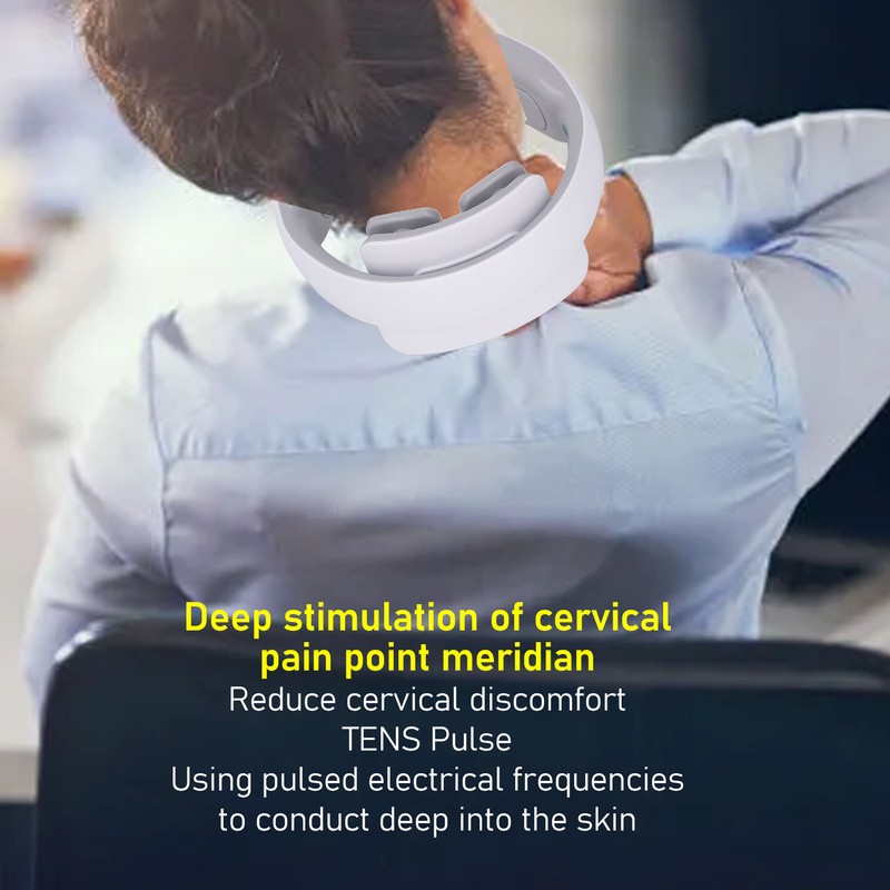 Electric Pulse Neck Massager Adjustable Multi Functional Portable 4 Head