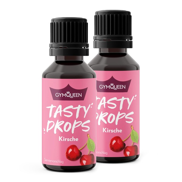 GymQueen Tasty Drops, Cherry, 2 x 30 ml, Flavour Drops
