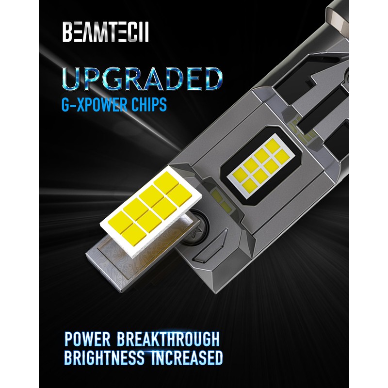 BEAMTECH H7 Light Bulbs, No Adapter Needed, 500% Brightness 6500K