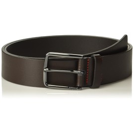 HUGO Mens Grain Leather Dress Belt, Russett Brown, 38 US