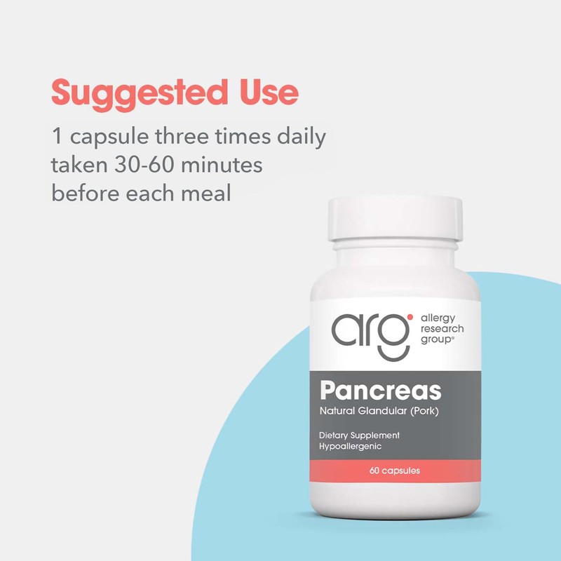 Allergy Research Group Pancreas Pork Supplement - Pancreas Natural Glandular,