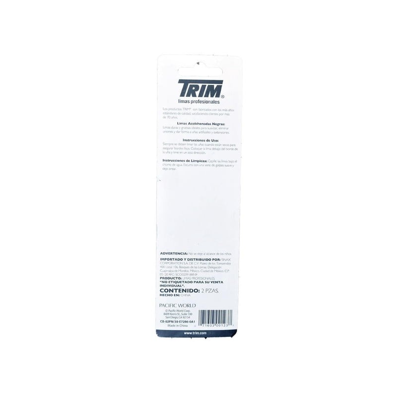 Lima de uñas Trim nail care mediana negra 2 pzas