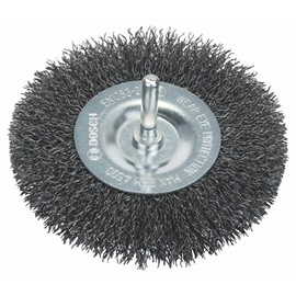 Bosch 1609200273 6 mm Shank Wire Wheel with 100 mm Crimped Wire and 0.3 mm Steel