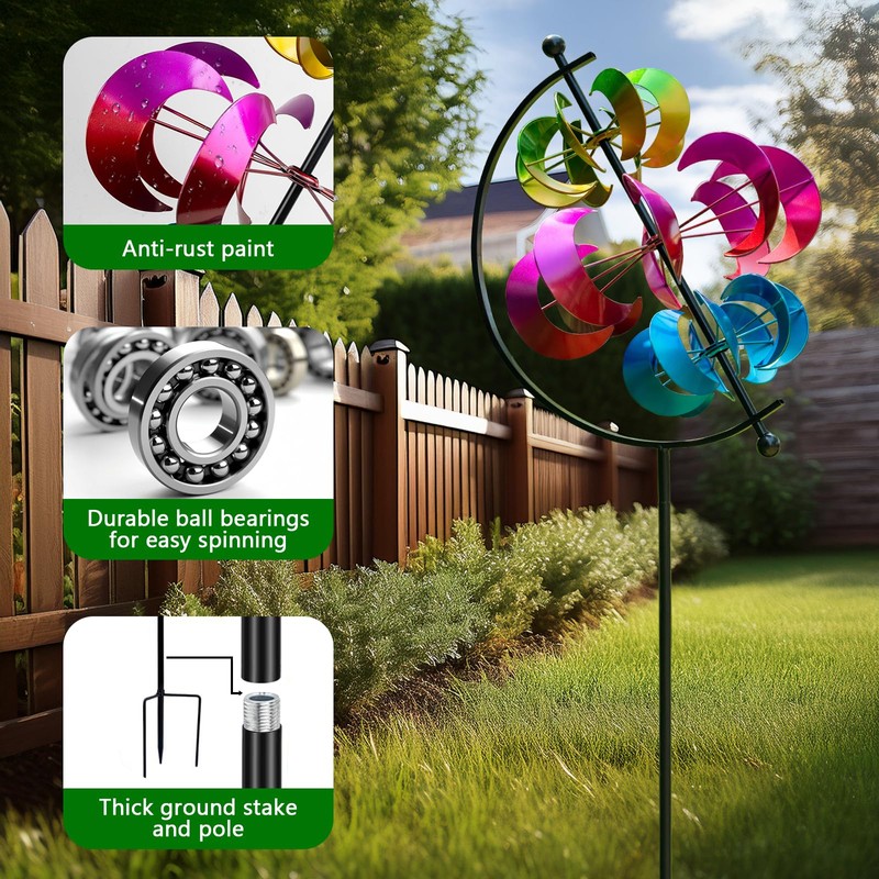 Wind Spinner for Garden and Yard - Large Metal Kinetic