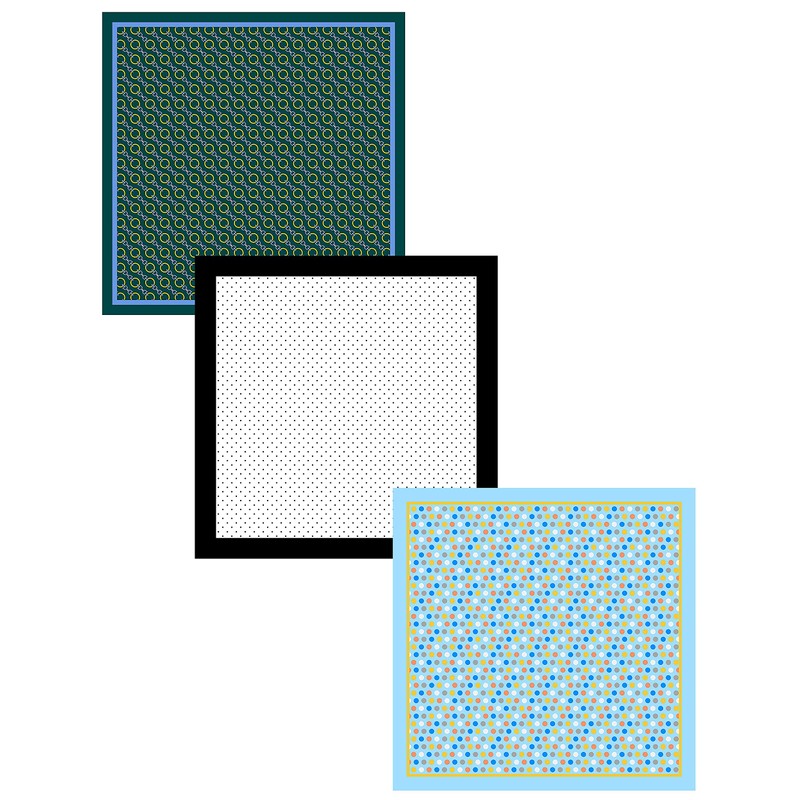 BELLUNO Pocket Square 6 pcs with 3 Folds Holders, Penetrating