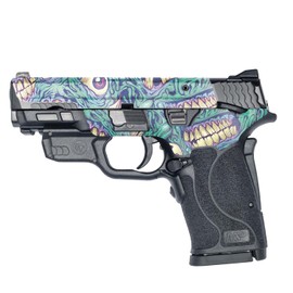 MightySkins Glossy Glitter Skin Compatible with Smith & Wesson M&P 9mm Shield EZ M2.0 - Eyes and Teeth | Protective Durable High-Gloss Glitter Finish | Easy to Apply | Made in The USA