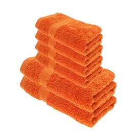 Julie Julsen Organic Bath Towel Set 6 Pieces 2 Shower 4 Hand Towels Terracotta 100% Cotton Terry Cloth 550 g/m²