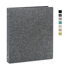 Vienrose Carpeta de 3 anillos redondos de 1 pulgada duradera con cubierta de lino para papel de 8.5 x 11 pulgadas para la escuela, la oficina y el hogar