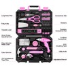 DEKOPRO Pink 98 Piece Tool Set,General Household Hand Tool Kit