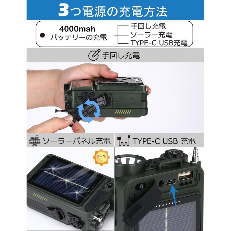 ZHIWHIS Bluetooth Speaker Disaster Preparedness Radio FM/AM/Shortwave/Wide FM Compatible Flashlight