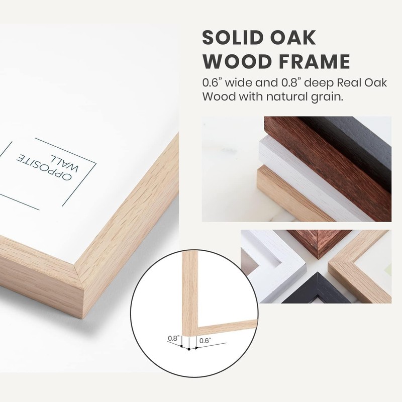 Opposite Wall - 8.5x11 in - Natural Solid Oak Wood
