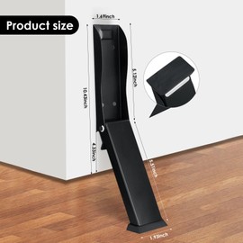 Xugoox Kickdown Door Stopper, No Drilling Doors Holder to Keep Door Open, Black