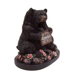 Forever Together Bear Couple Figurine, Rustic Cabin & Lodge Decor, Home & Office Accessory, 5.5 Inches
