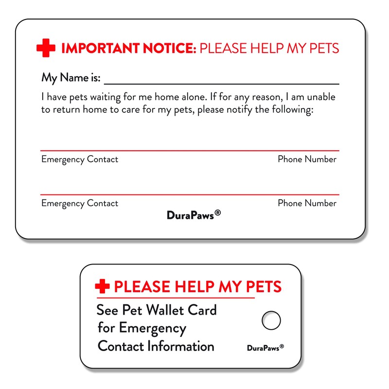 DuraPaws My Pets are Home Alone Emergency Alert Plastic Contact