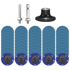 HARFINGTON 53pcs Quick Change Discs Set 2" Roll Lock Sanding Discs with 1/4" Shank Pad Holder P60 Grit Surface Conditioning Disc for Polish Rust Removal