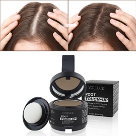 Upgrade Root Touch up Clay, Cream to Powder Formula Hairline Powder for Thinning Hair, Sweatproof & Windproof Gray Hair Cover up for All Hairstyles (Dark Brown)