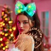 Christmas Light Up Bow Clips Xmas Hair Barrettes LED Neon