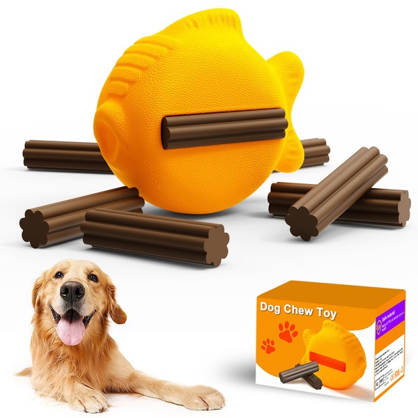 Dog Chew Toy,Goldfish Dog Toys for Aggressive Chewers,Tough Dog Toys