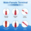 Baomain 0.11" Female & Male Spade Connectors 22-16 AWG Insulated