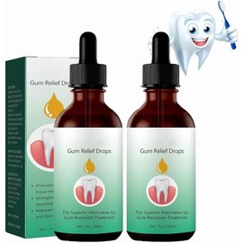 Gotas para el Crecimiento de Las Encías, Reparación de Las Encías, Gotas para el Cuidado Bucal, Reparación de Atrofia Periodontal, 30 Ml*2
