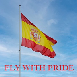 ShreeFit Flags Spain Flag National Polyester Flag with Brass Grommets 3Ft X 5Ft (Pack of 1)