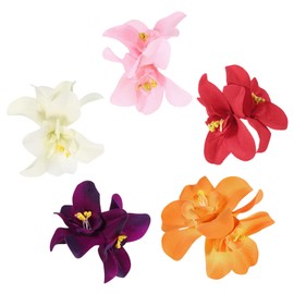 5Pcs Colorful Artificial Flower Hair Clip, Bohemian Flower Hairpin Hawaiian Hibiscus Plumeria Hairpin for Seaside Holiday, Bridal Hair Accessories Headwear, Clips and Barrettes, Hair Accessories