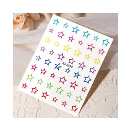 Stars Heart Fruit Colors Nail Stickers Stars Heart Solid Hollow Star Nail Decals Jo2330 Nail Wraps Art Stickers Manicure Supplies for Women for Home Nails Full Long Lasting Easy Apply and Remove