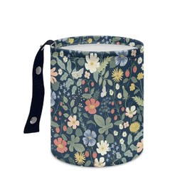 Darisoco Floral Leaf Car Garbage Can Mini Car Trash Bin Hanging Headrest with Adjustable Buttons Multipurpose Car Organizer