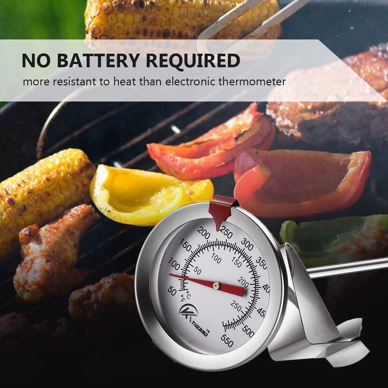 KT THERMO Deep Fry Thermometer with Instant Read,Oil Thermometer(2-Pack),12” Stainless