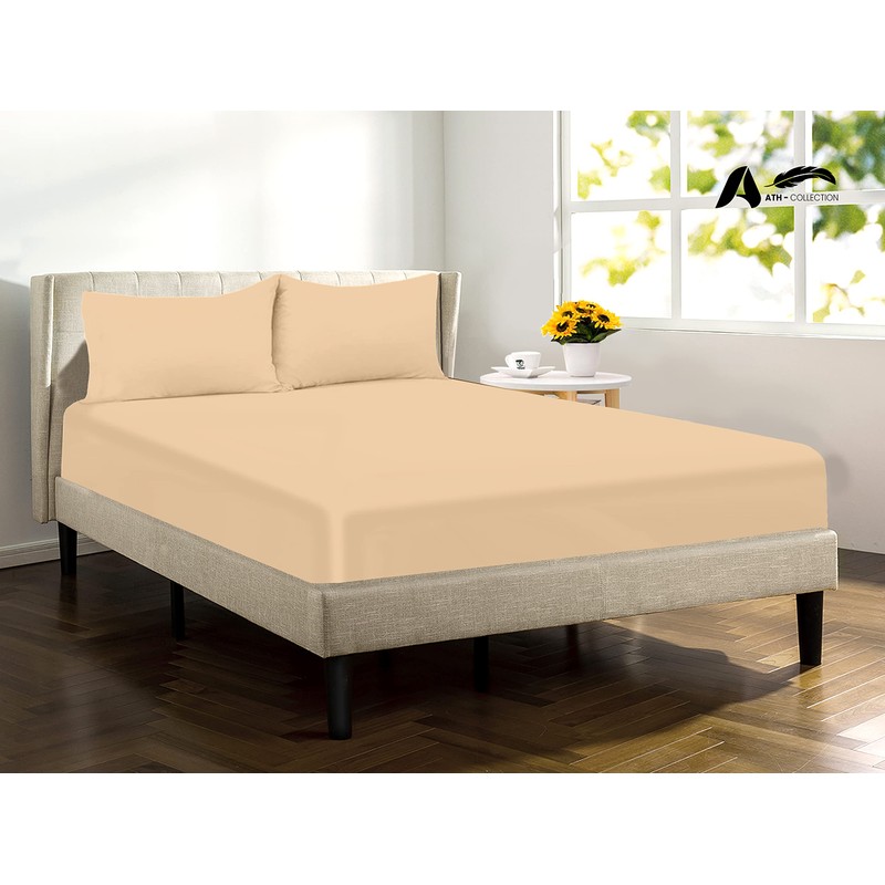A ATH COLLECTION 300 Thread Count Egyptian Cotton Fitted Sheet