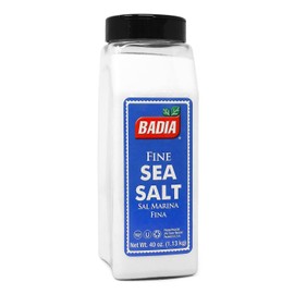 Badia Sal Marina Finamente Molida, 40 Oz - Pura Y Totalmente Natural - Kosher