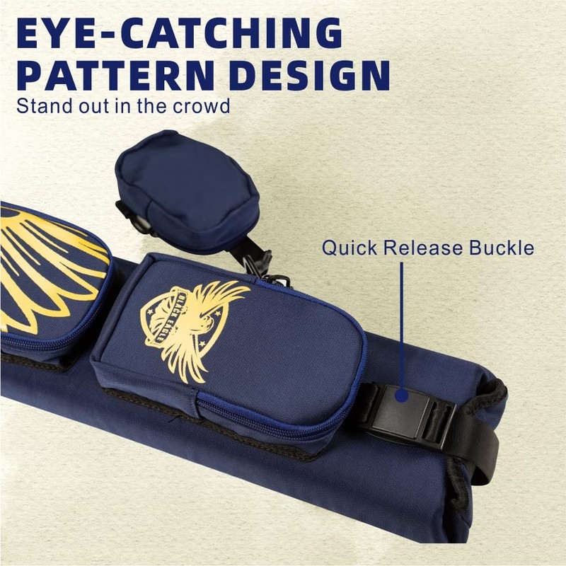 AMAZCHAT 5X3 Pool Cue Case for 3B5S,Detachable Adjustable Dual Shoulder
