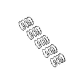 QUARKZMAN Pack of 5 Compression Springs, 304 Stainless Steel Springs, Tension Springs, 8 mm, AD 1 mm, Wire Size 10 mm, Free Length Spiral Springs, Coil Springs, Steel Springs, Silver