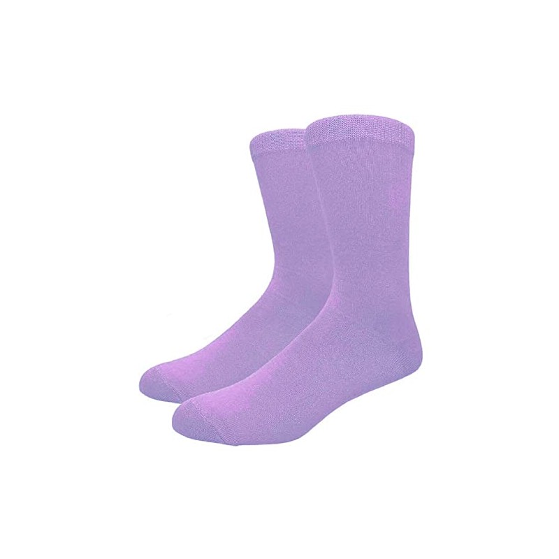 COUVER Men's Classic Cotton Solid Plain Crew Dress Socks, Size